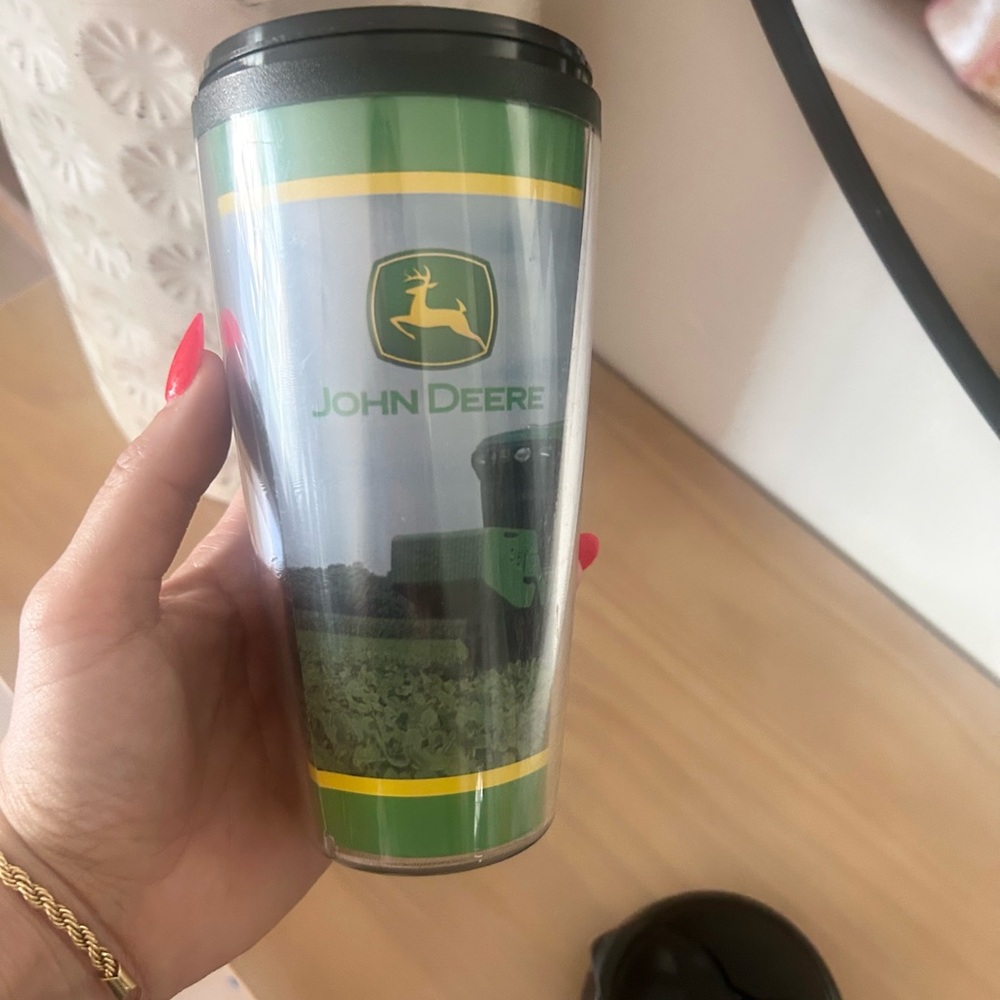 John Deere Plastic Double Walled Tumbler Mug Cup